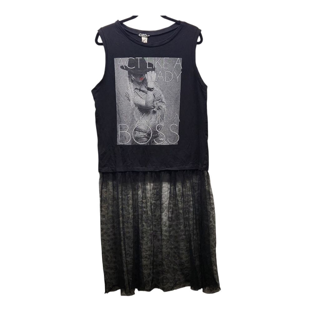Act Like a Lady... Cowgirl Hat Y2K Sleeveless T-shirt Mixed Material Tunic